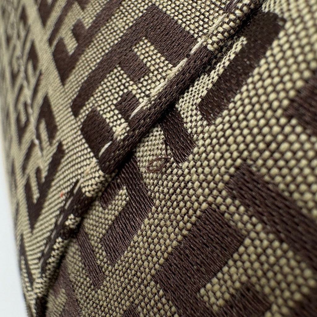 Fendi Tote Zucchino Pattern Canvas Beige White — view 3