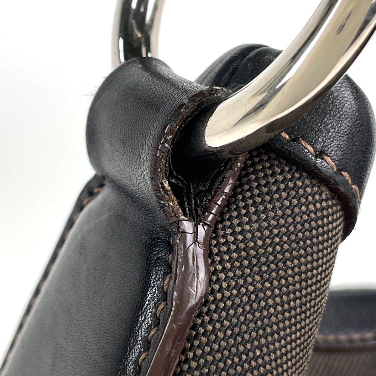 Prada Shoulder Bag Logo Jacquard Canvas Brown — view 5
