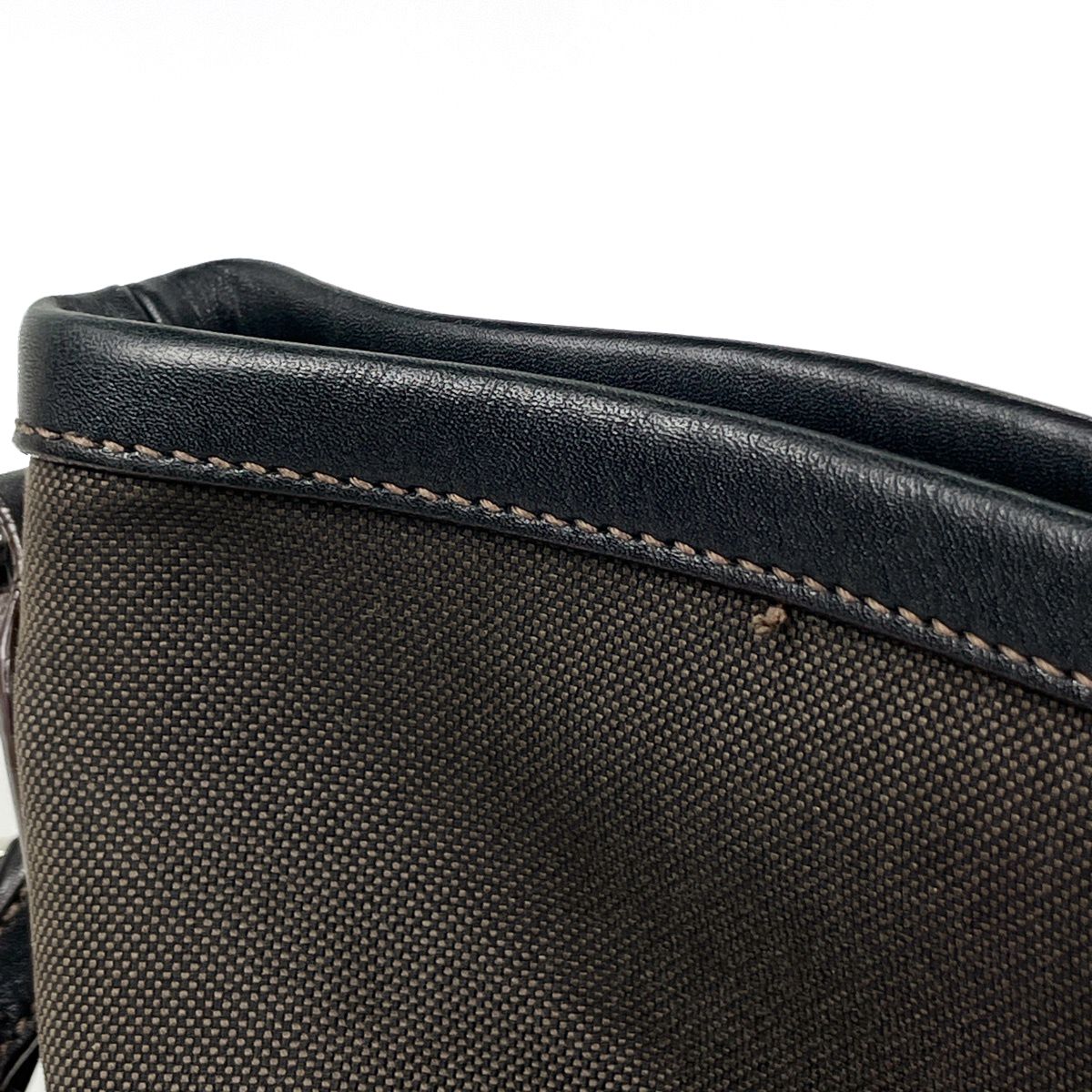 Prada Shoulder Bag Logo Jacquard Canvas Brown — view 4