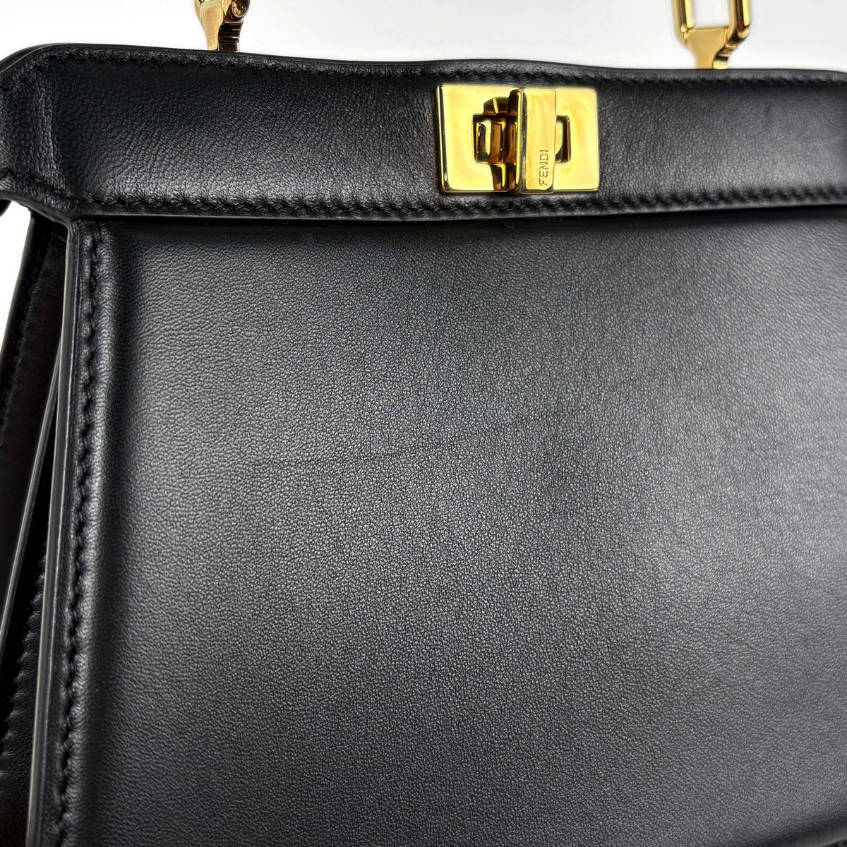 Fendi Peekaboo ISeeU Petit Handbag 2-Way Leather Black — view 4