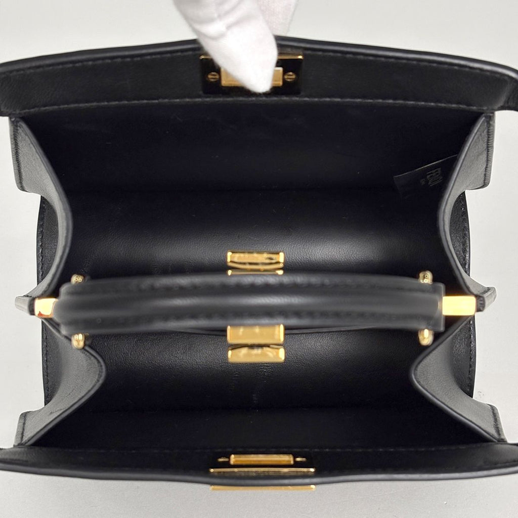 Fendi Peekaboo ISeeU Petit Handbag 2-Way Leather Black — view 6