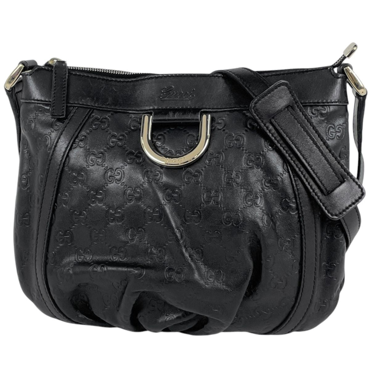 Gucci Shoulder Bag Abbey Guccissima Leather Black