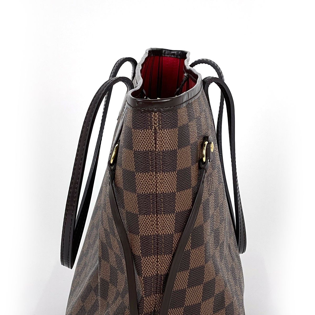 Louis Vuitton Neverfull MM Tote Damier Brown Cerise — view 5