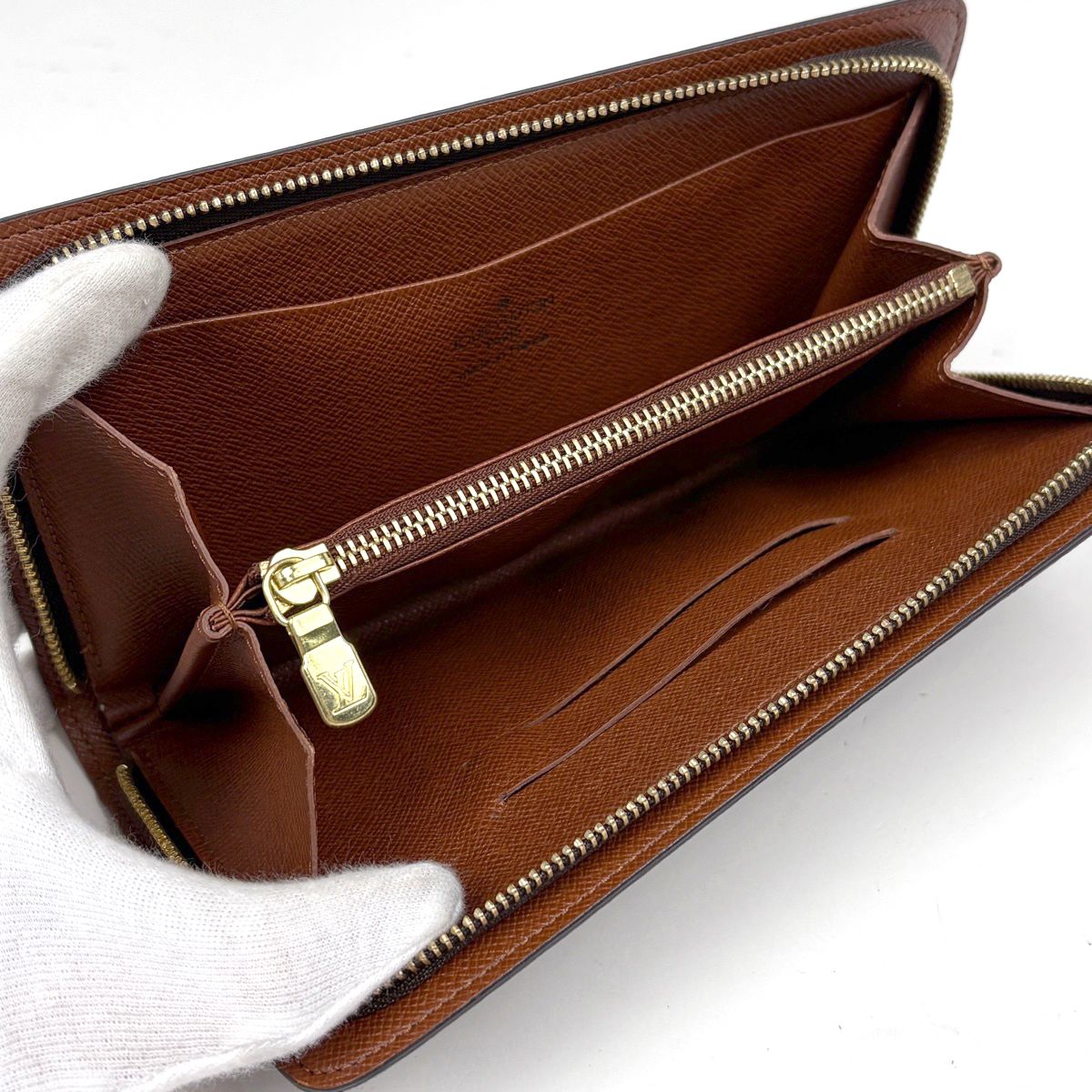 Louis Vuitton Porto Monnaie Zip Wallet Monogram Brown — view 4