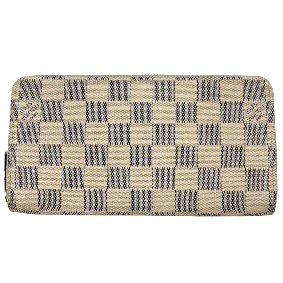 Louis Vuitton Zippy Wallet Round Zip Damier Azur White