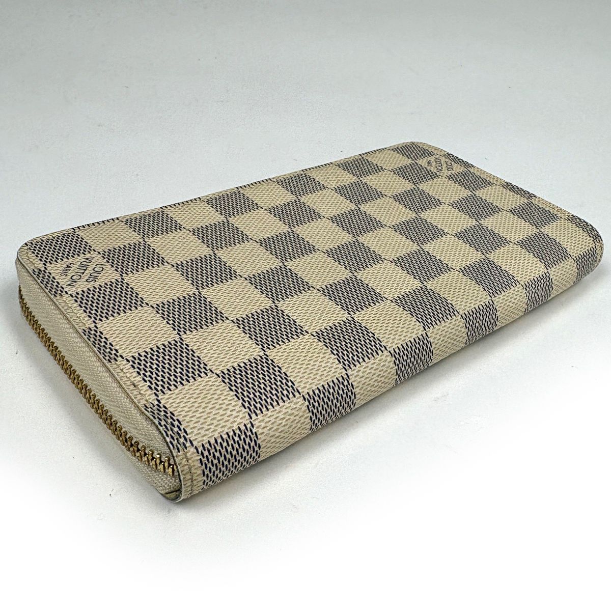Louis Vuitton Zippy Wallet Round Zip Damier Azur White — view 2
