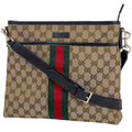 Gucci Shoulder Bag GG Pattern Sherry Line Web Canvas Brown