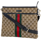 Gucci Shoulder Bag GG Pattern Sherry Line Web Canvas Brown