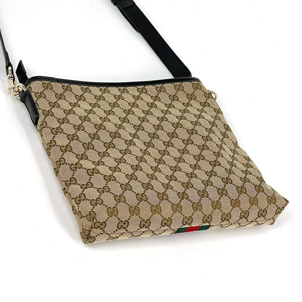 Gucci Shoulder Bag GG Pattern Sherry Line Web Canvas Brown — view 2