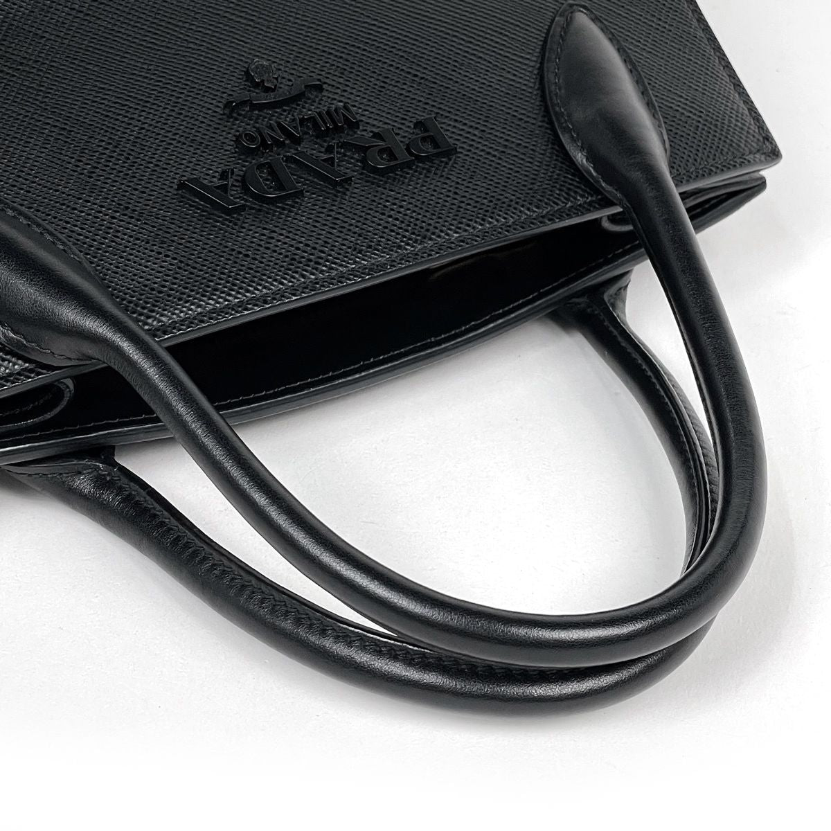 Prada Handbag Monochrome 2-Way Saffiano Leather Nero — view 5