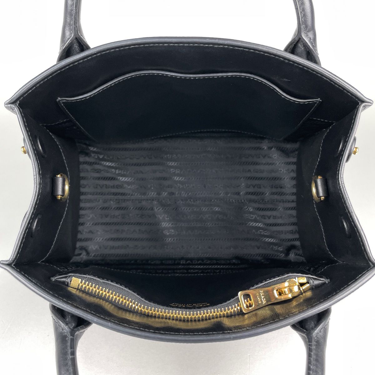 Prada Handbag Monochrome 2-Way Saffiano Leather Nero — view 7