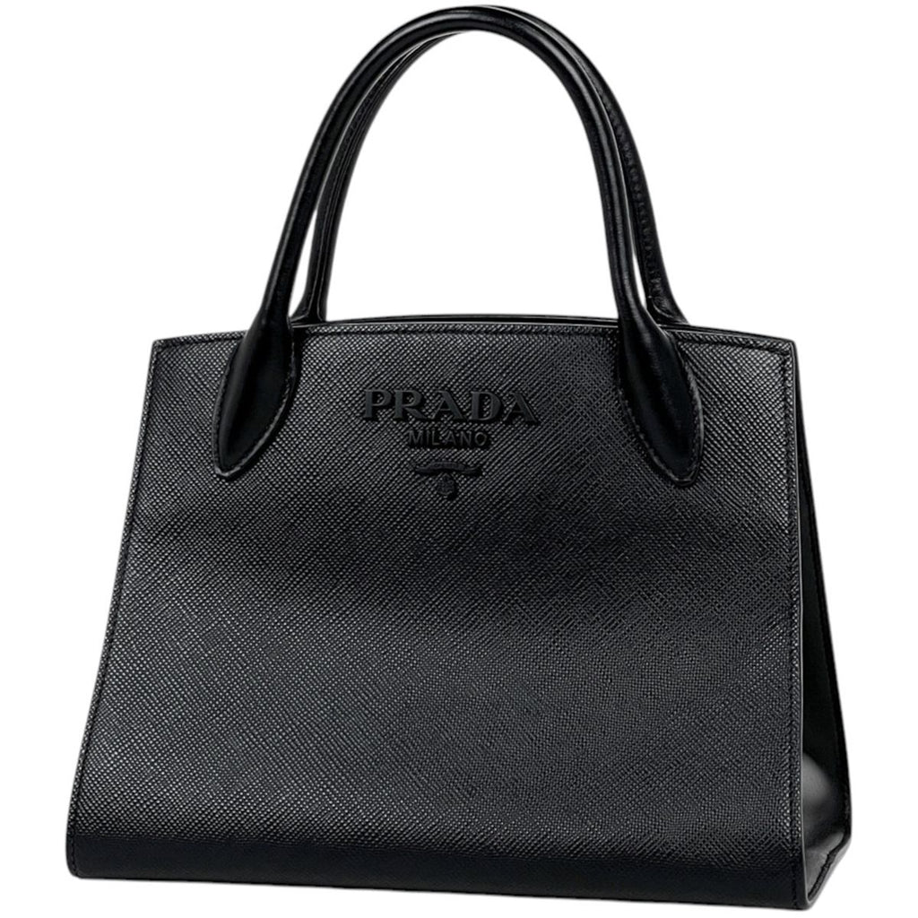 Prada Handbag Monochrome 2-Way Saffiano Leather Nero