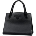 Prada Handbag Monochrome 2-Way Saffiano Leather Nero