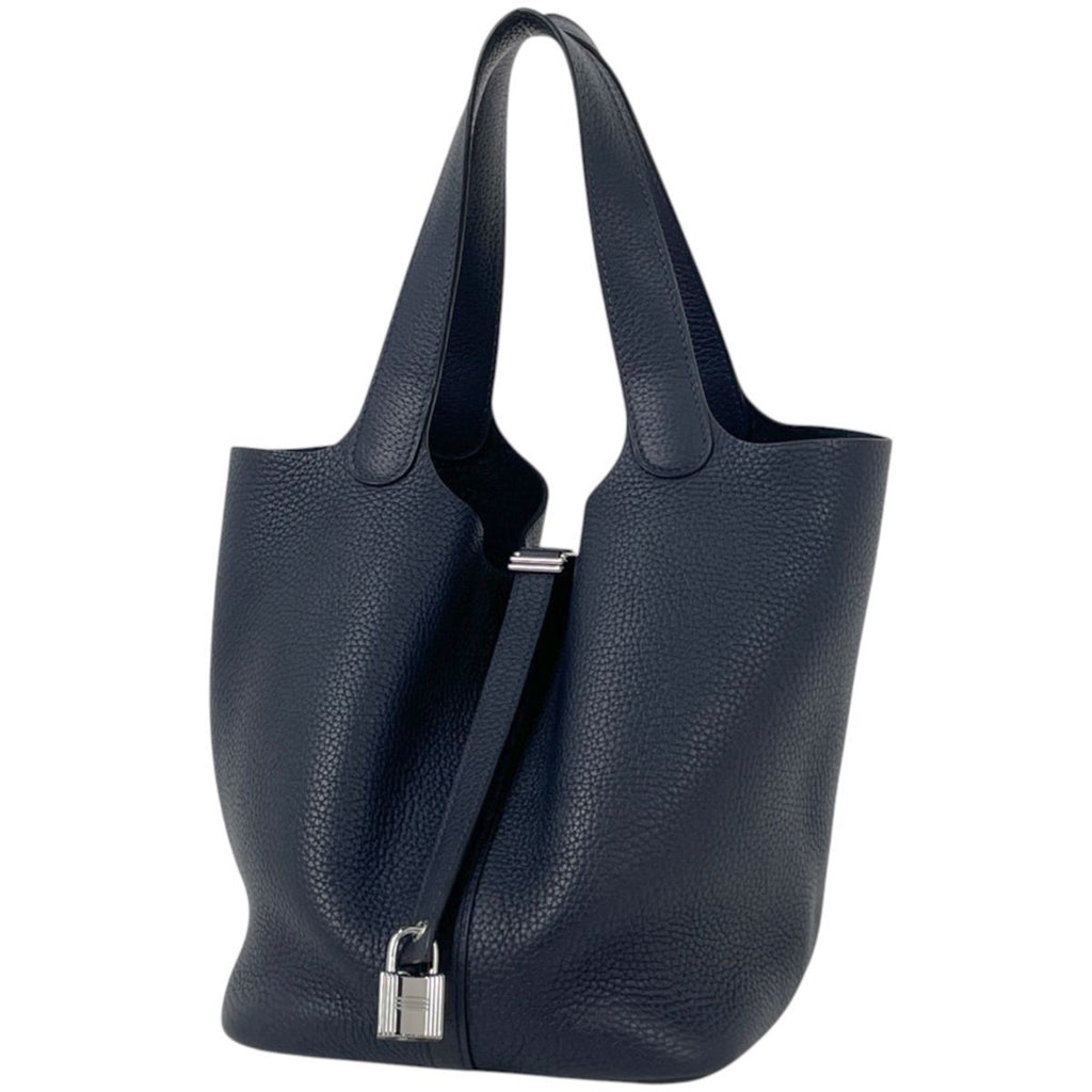 Hermes Picotin Lock MM Mini Bag Taurillon Clemence Bleu Nuit