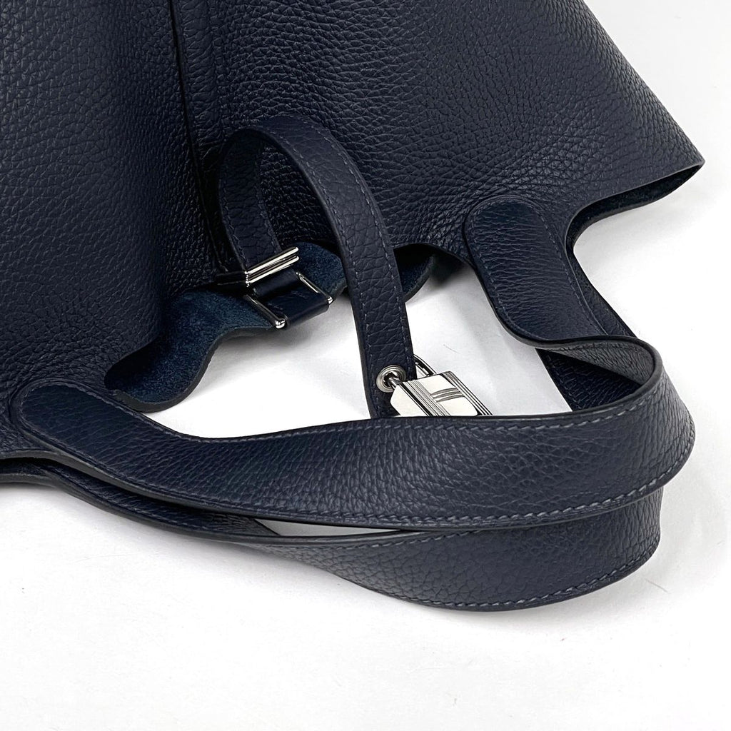 Hermes Picotin Lock MM Mini Bag Taurillon Clemence Bleu Nuit — view 6