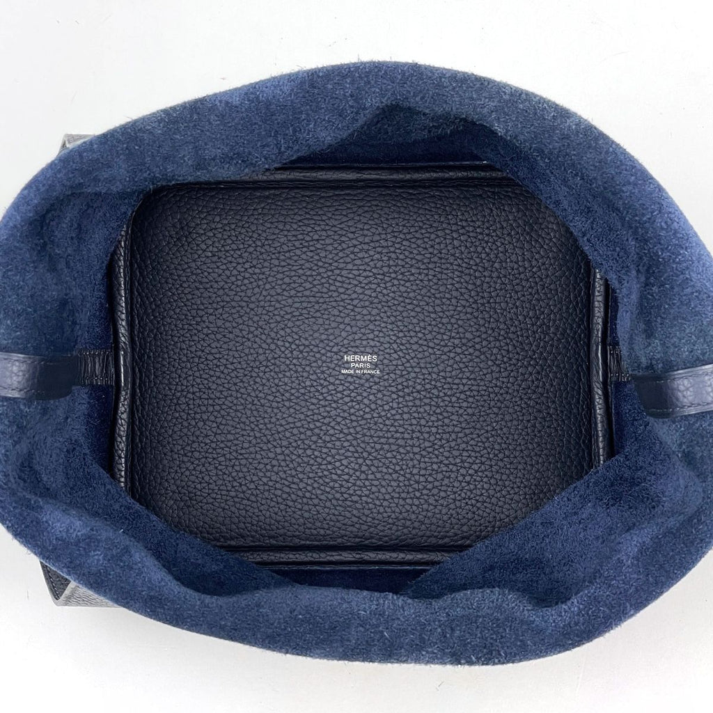 Hermes Picotin Lock MM Mini Bag Taurillon Clemence Bleu Nuit — view 8
