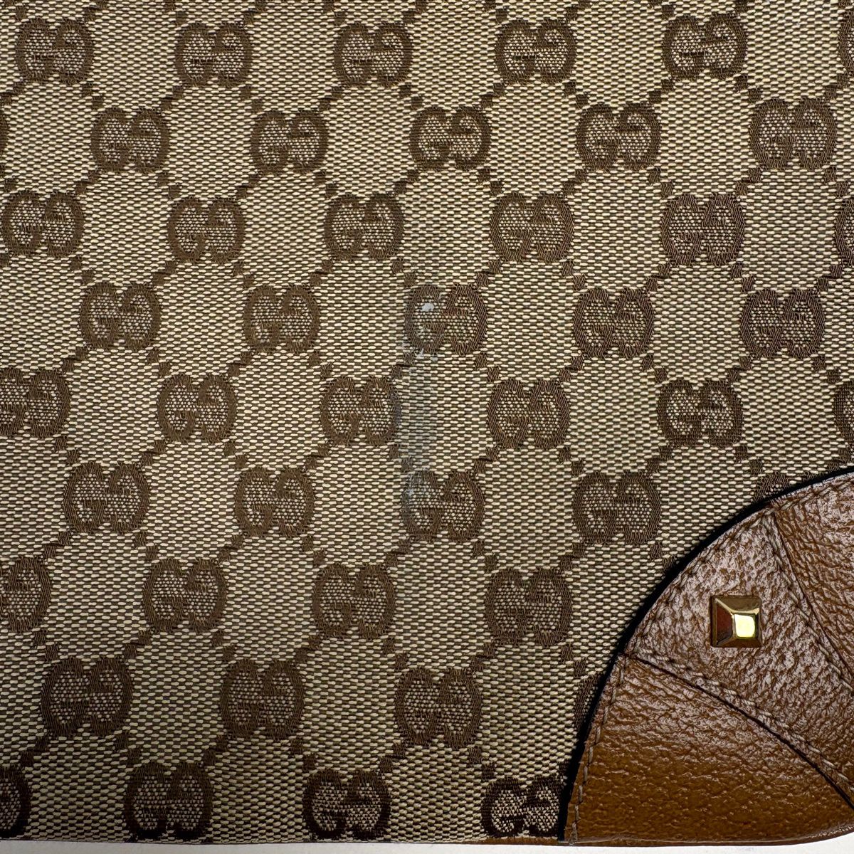 Gucci Shoulder Bag GG Pattern Studs Canvas Beige Brown — view 5