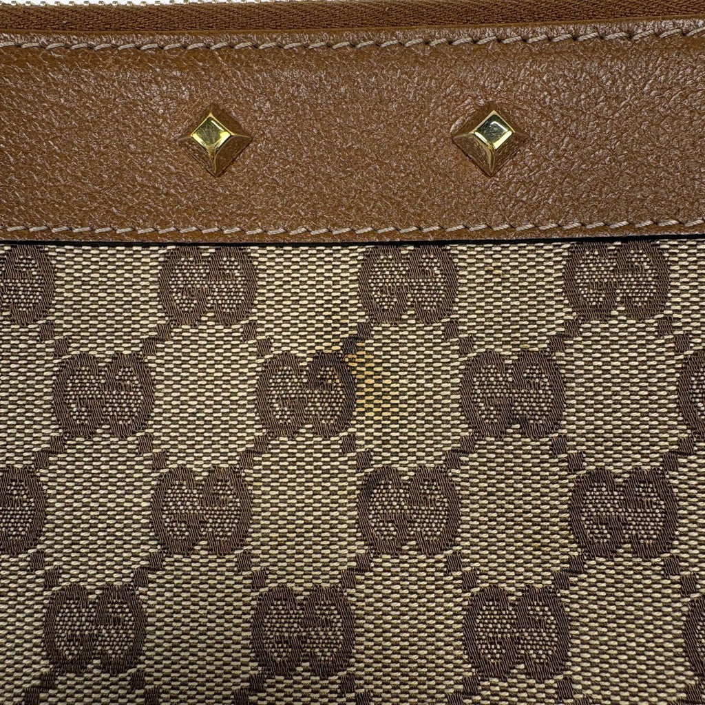 Gucci Shoulder Bag GG Pattern Studs Canvas Beige Brown — view 6
