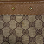 Gucci Shoulder Bag GG Pattern Studs Canvas Beige Brown — view 6