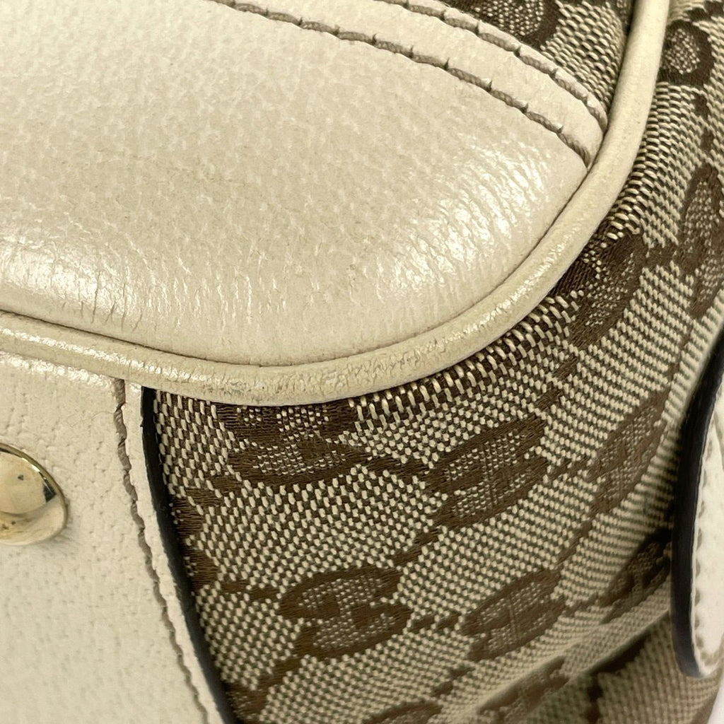 Gucci Shoulder Bag GG Pattern Sherry Line Web Princy Canvas Beige White — view 3
