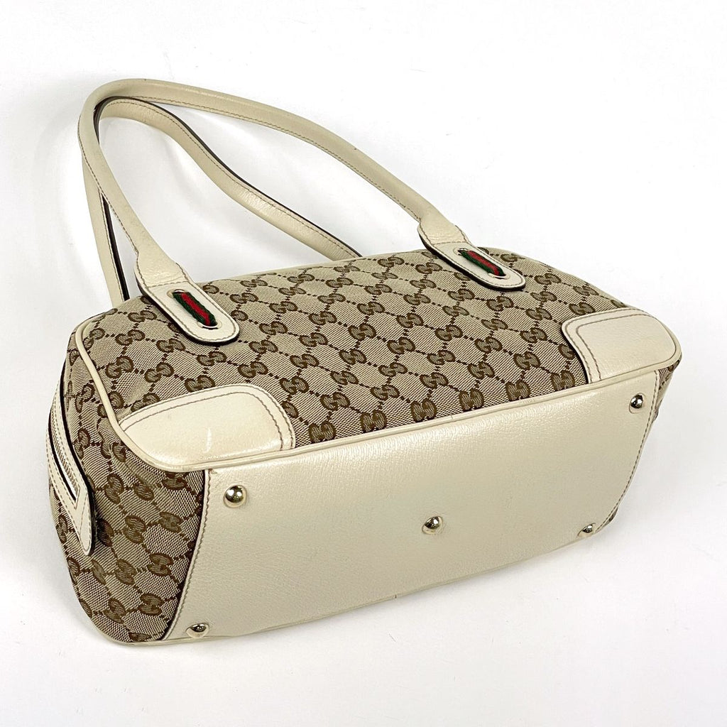 Gucci Shoulder Bag GG Pattern Sherry Line Web Princy Canvas Beige White — view 2