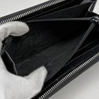Gucci Wallet Embroidery Round Zip Leather Black — view 7