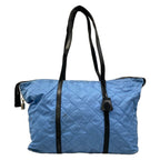 Prada Shoulder Bag Light Blue Black Quilted Leather