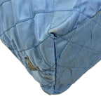 Prada Shoulder Bag Light Blue Black Quilted Leather — view 6