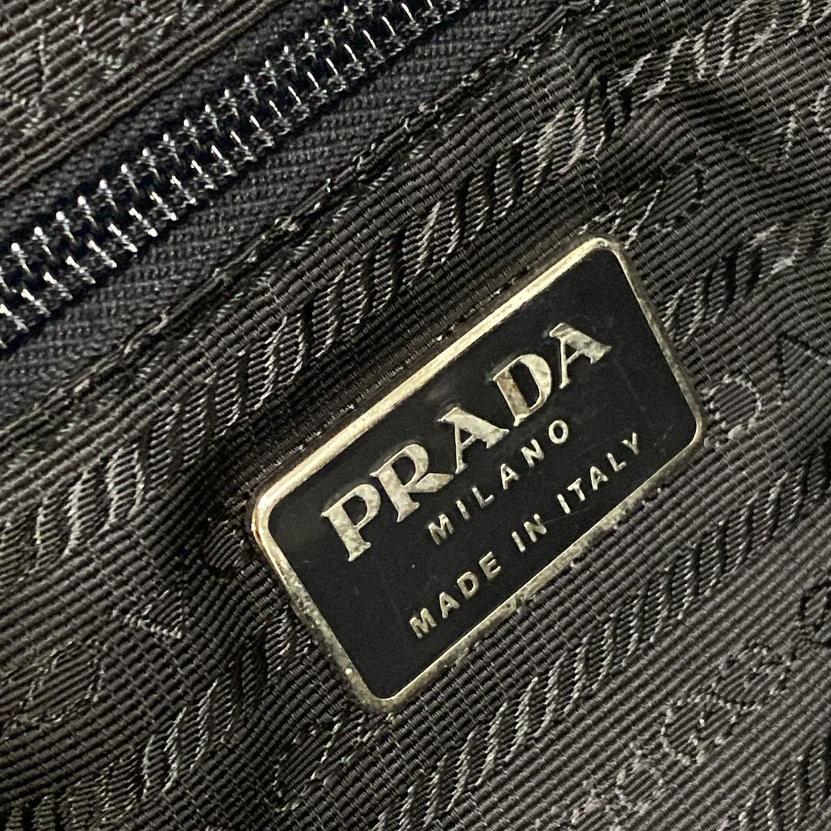 Prada Shoulder Bag Light Blue Black Quilted Leather — view 8