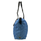 Prada Shoulder Bag Light Blue Black Quilted Leather — view 4
