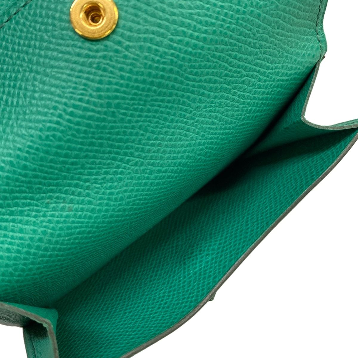 Hermes Bifold Wallet Bearn Mini Vert Jade Gold — view 4