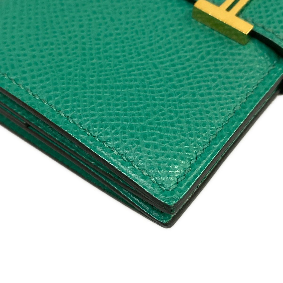 Hermes Bifold Wallet Bearn Mini Vert Jade Gold — view 6
