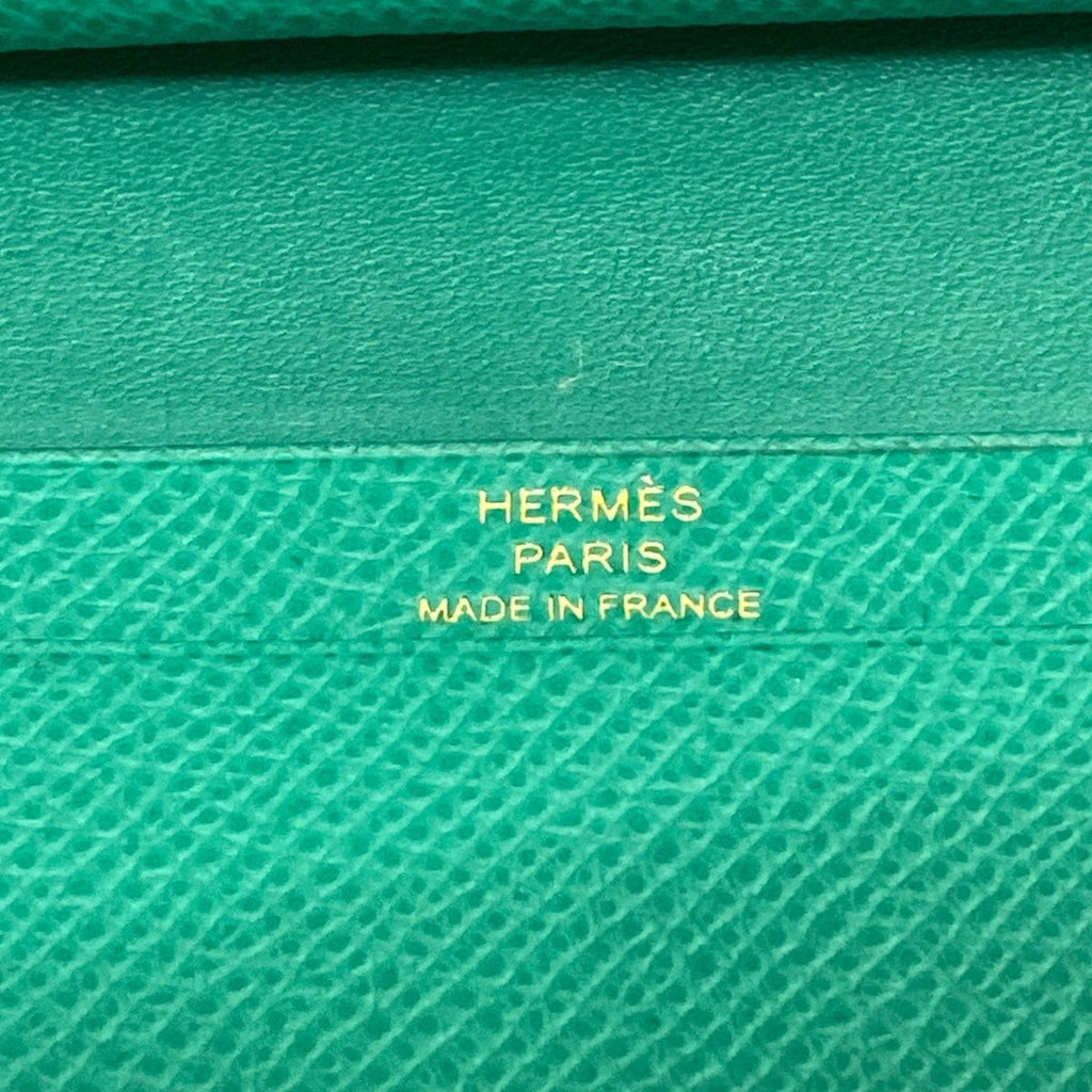 Hermes Bifold Wallet Bearn Mini Vert Jade Gold — view 5