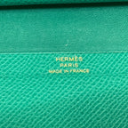 Hermes Bifold Wallet Bearn Mini Vert Jade Gold — view 5