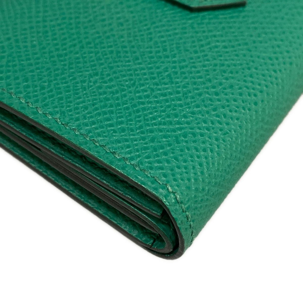 Hermes Bifold Wallet Bearn Mini Vert Jade Gold — view 7