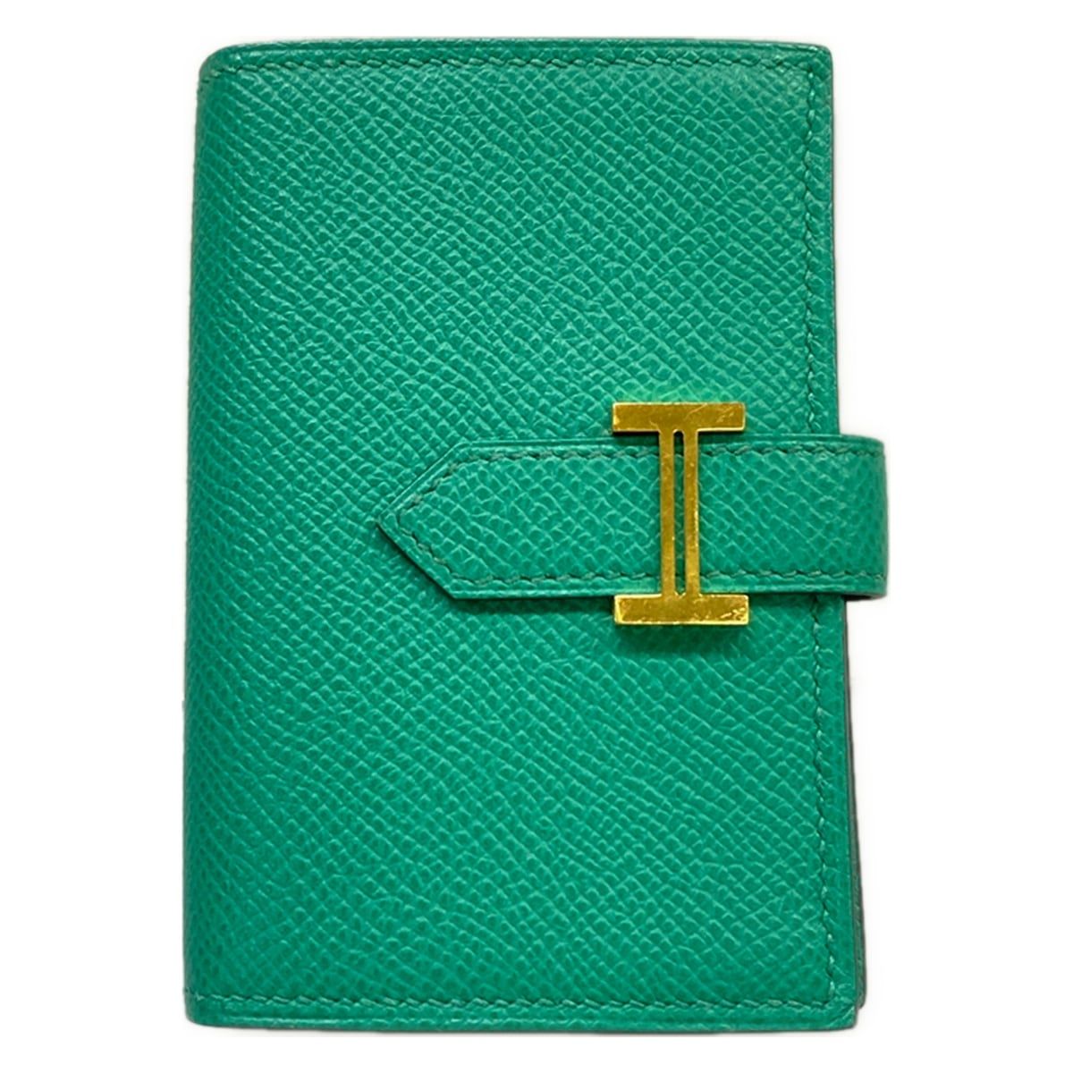 Hermes Bifold Wallet Bearn Mini Vert Jade Gold