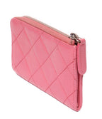 Chanel Coin Purse with Key Ring Silver Quilted Keychain — view 2