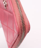 Chanel Coin Purse with Key Ring Silver Quilted Keychain — view 6
