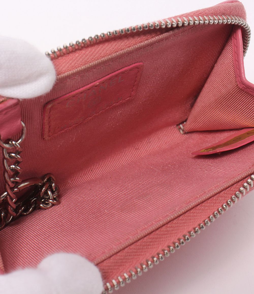 Chanel Coin Purse with Key Ring Silver Quilted Keychain — view 7