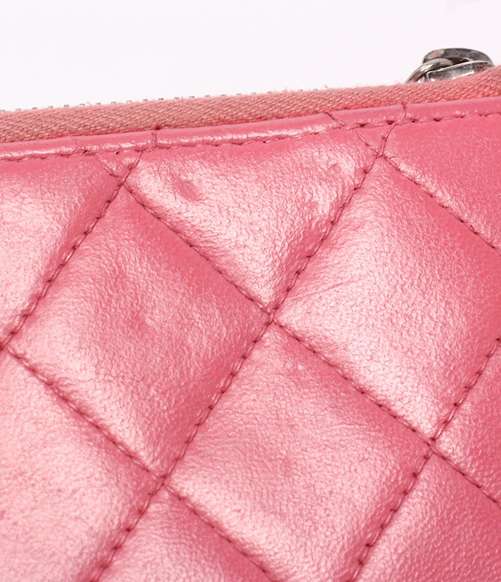 Chanel Coin Purse with Key Ring Silver Quilted Keychain — view 5