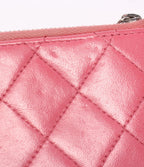 Chanel Coin Purse with Key Ring Silver Quilted Keychain — view 5