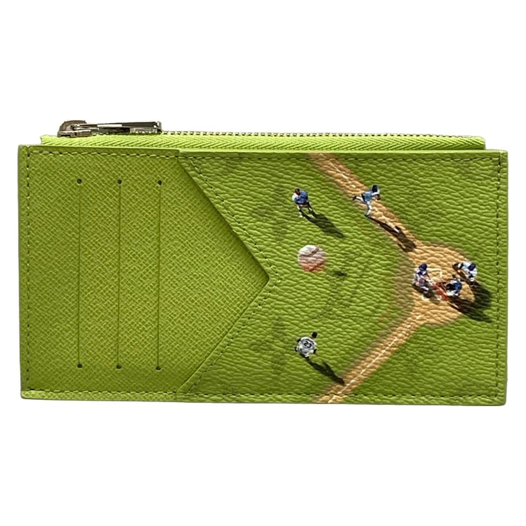 Louis Vuitton Coin Card Holder Baseball Green Stadium