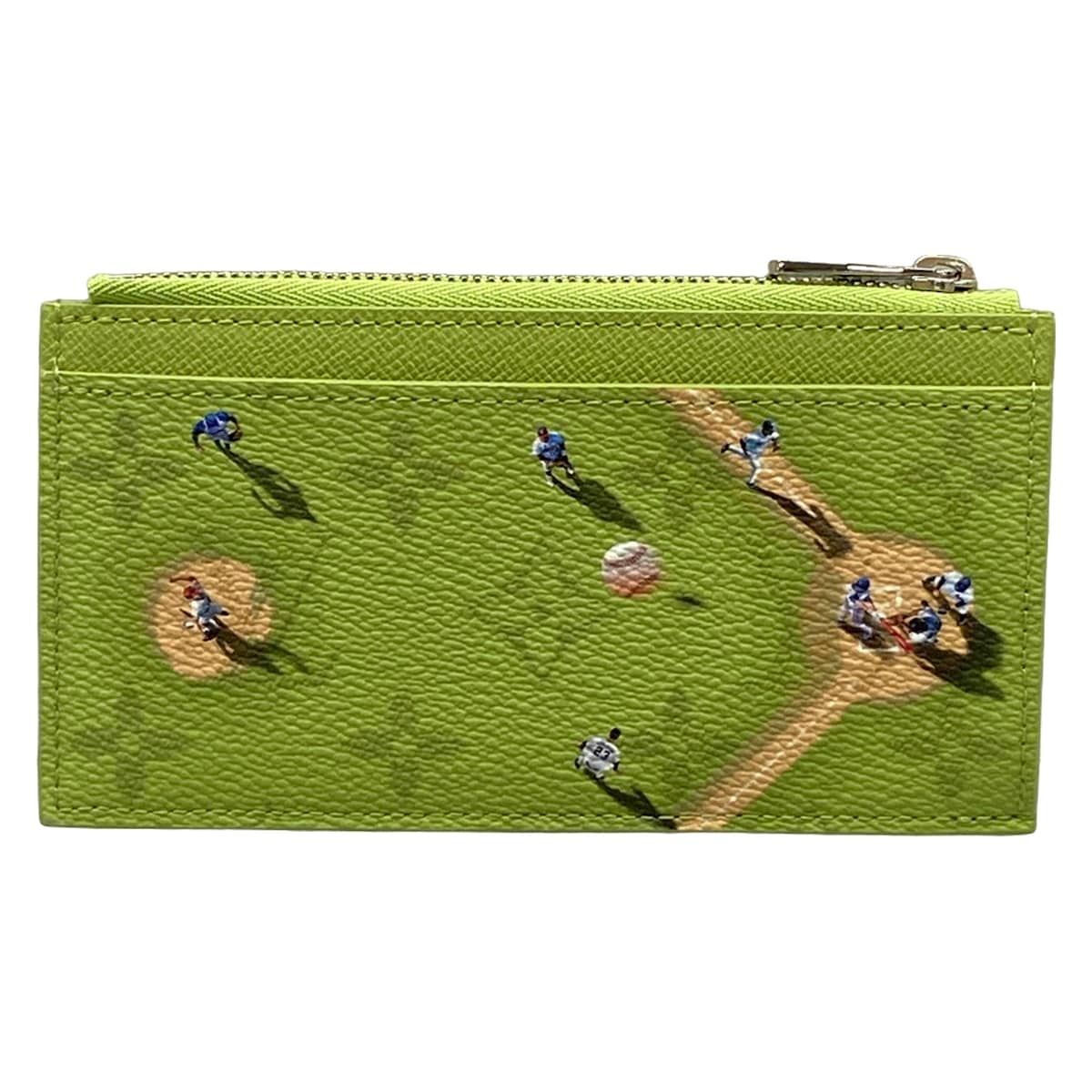 Louis Vuitton Coin Card Holder Baseball Green Stadium — view 2