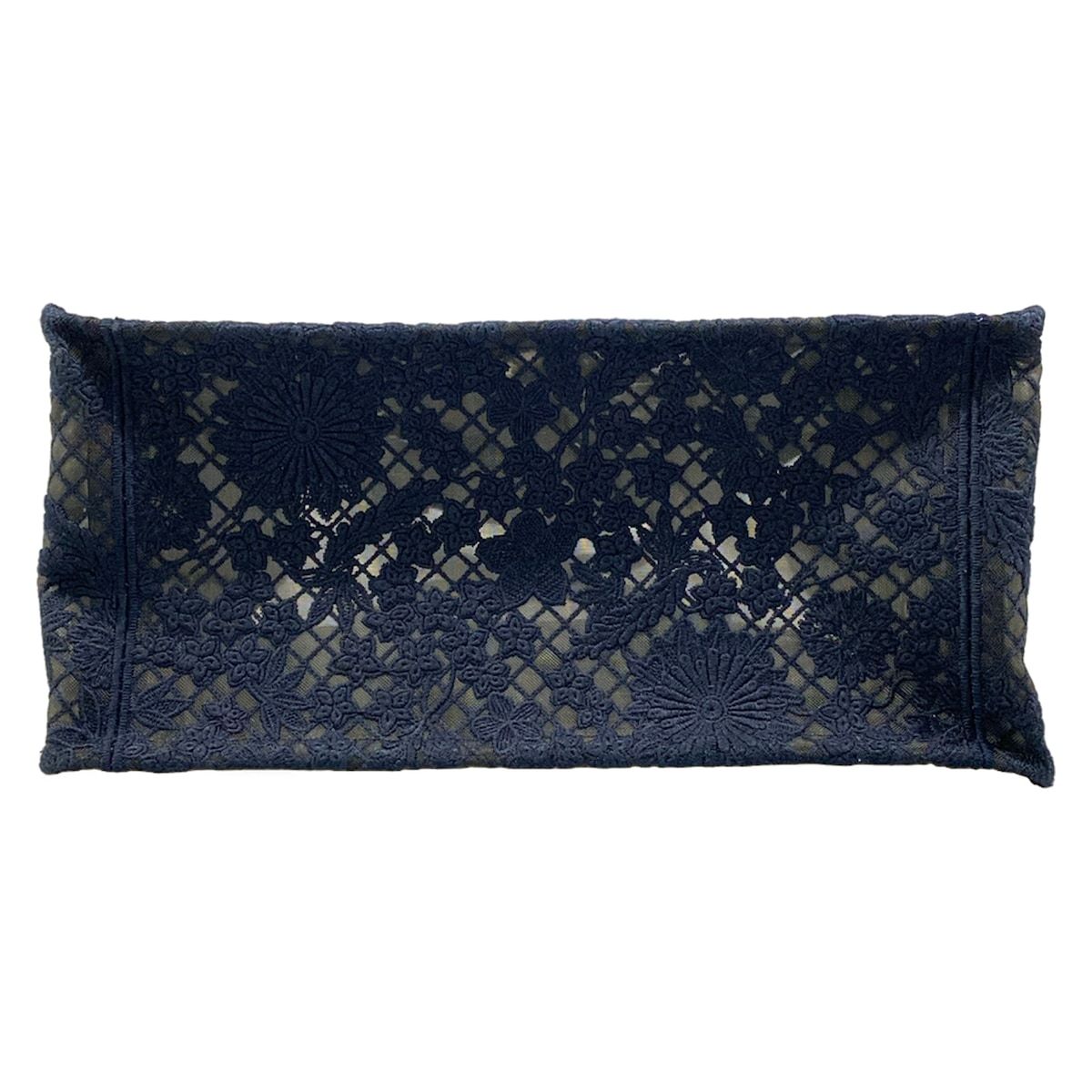 Dior Tote Book Medium Vintage Small Navy Lace Flower Mesh — view 5