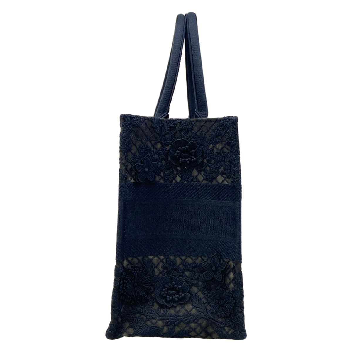 Dior Tote Book Medium Vintage Small Navy Lace Flower Mesh — view 4