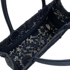 Dior Tote Book Medium Vintage Small Navy Lace Flower Mesh — view 7