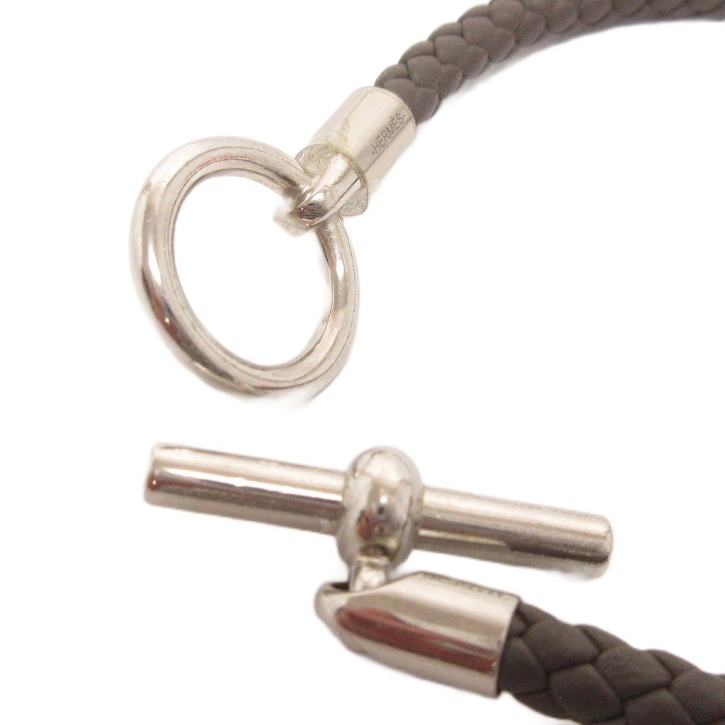 Hermes Glenan Bracelet Braided Leather Gray — view 2