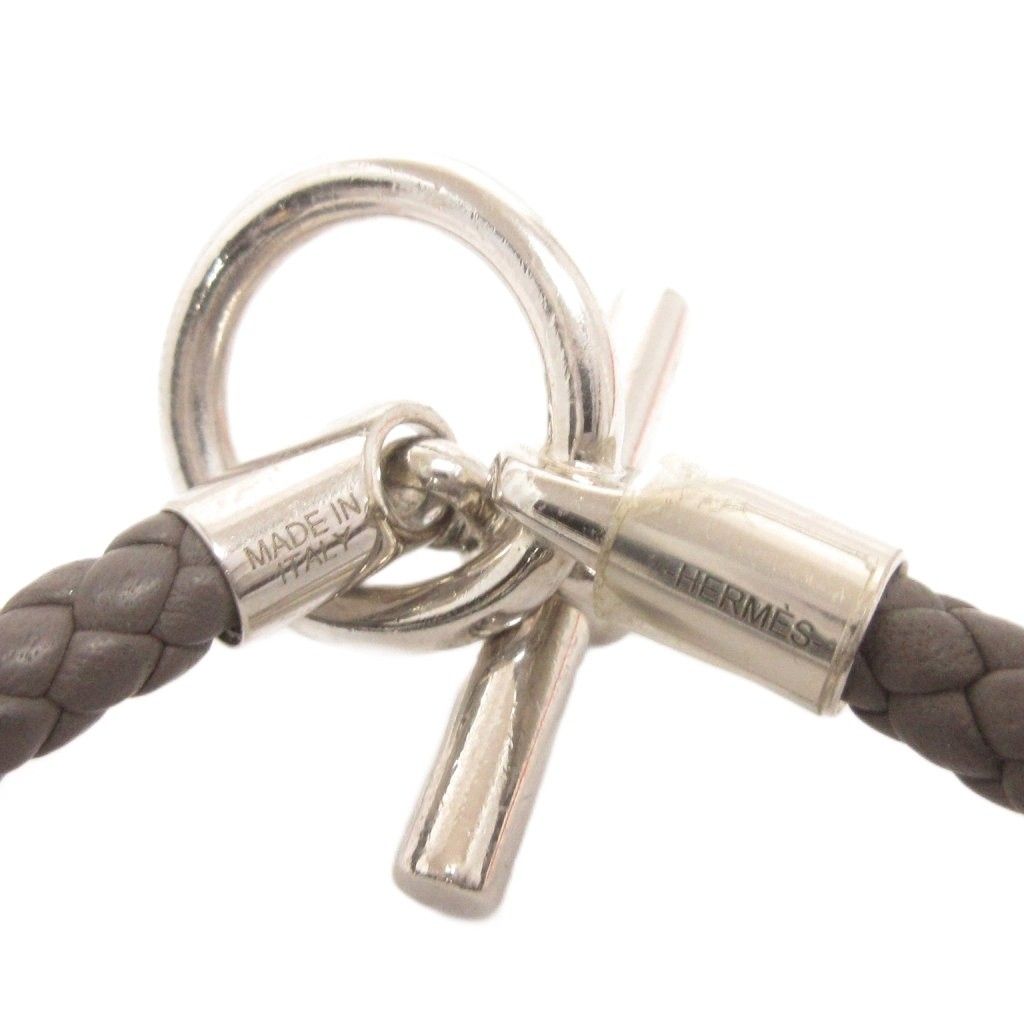 Hermes Glenan Bracelet Braided Leather Gray — view 3