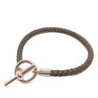 Hermes Glenan Bracelet Braided Leather Gray