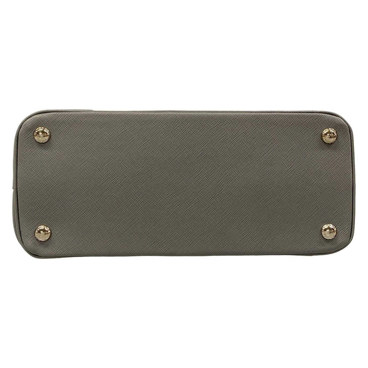 Prada Handbag Galleria Medium Bag Gray White Leather — view 5